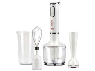 Mixer ad immersione con kit mx16 400w - potenza 200W - potenza 400W, 2 velocità di funzionamento, motore DC, 3 in 1: frullatore ad immersione, sbattitore e tritatutto, lame in acci...