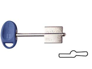 Chiavi originali mottura doppia mappa 92187 - (92187BLUC) - chiave non cifrata, per serie 50, 64, 65.563/564 e casseforti Personal con chiave a mappa spostata (A)