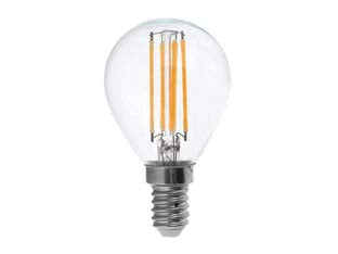 Lampada filo led sfera chiara e14 - 4w - E14 - 2700°K calda - 470 lm - 320° - 220-240V lampada led a forma di goccia, durata media 15.000 ore, lampada dotata di tecnologia LED, non emette raggi ultravi...