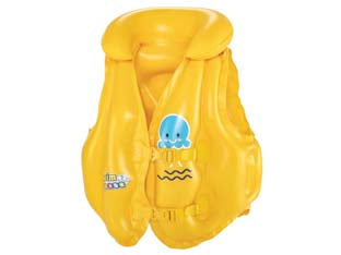 Giubbetto salvagente gonfiabile swim safe abc step b 3-6 anni - cm.51x46 - (art.32034) - realizzato in vinile, 3 camere d'aria, per bambini da 3 a 6 anni, spessore plastica mm.0,25, grafica con animaletto, 2 cintur...