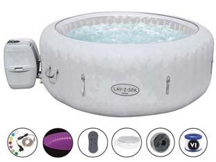 Piscina idromassaggio lay-z spa paris airjet cm.196x66h. - ø cm.196x66h. - (art.60013) - con liner della Spa gonfiabile, pompa con funzione di riscaldatore, di filtrazione dell'acqua e massaggio ad aria AirJet, una...