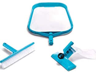 Set di pulizia retina, spazzola e vacuum - peso kg.0,85 (29056) - set di pulizia composto da: retina, spazzola e vacuum, compatibile con asta telescopica leggera in alluminio con diametro int...