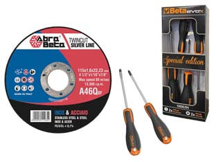 Kit 150 dischi taglio sottile accaio Ø mm.115 + 1 serie giraviti beta - ø mm.115x1,6 foro 22,2 per acciaio - utilizzabili universalmente per il taglio di acciai non trattati, set giraviti EvoX BETA 1203E/D4 pz.2 art.1201 lama piatta t...