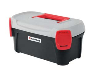 Cassetta portautensili smart - mm.380x234x225h. carico max Kg.8.5 art.KSM40-4 - struttura polipropilene, cerniere ABS, maniglia plastica ergonomica, 1 scomparto, vassoio estraibile, 2 cerniere scatto later...