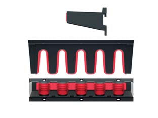 Portautensili a muro multiholder - mm.310x98x70h. art.KMH30 - struttura polipropilene, funzionamento a pressione, 5 posti gommati, fissaggio a muro con tasselli non inclusi, 5 posti gomma...