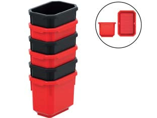 Valigetta portaminuteria titan set pezzi 6 - mm.110x75x95h. art.KTIS11 - struttura polipropilene, utilizzo valigette portaminuteria e portautensili -colore rosso e nero assortiti
