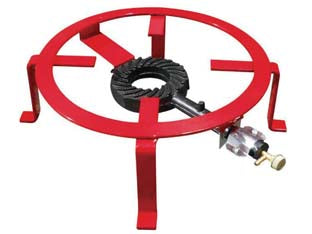 Fornellone gas tondo bruciapiu - ø cm.50 peso kg.7,8 (art.804) - uso gas GPL (BUTANO, PROPANO) con struttura in lamiera in acciaio verniciato con vernice in polvere epossi poliestere, brucia...