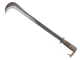 Roncola tipo fugaiola rinaldi art.133 - misura 10 - lama cm.45 - con lama in acciaio di alta qualità, forgiato e temprato, affilati a mano, con manico in cuoio, made in Italy