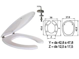 Sedile wc in termoindurente per disabili help bianco cerniere inox - sedile wc in termoindurente con forma universale adatta per ceramiche a forma ovale, l’anello con apertura frontale è studiat...