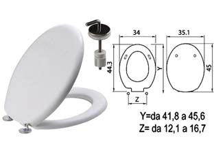 Sedile wc in termoindurente tango bianco cerniere inox h057 - sedile wc in termoindurente con forma dedicata al modello Ellisse Ideal Standard, colore bianco brillante e inalterato nel te...