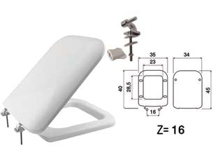 Sedile wc in termoindurente double bianco cerniere in metallo - sedile wc in termoindurente con forma dedicata al modello Conca Ideal Standard, colore bianco, brillante e inalterato nel tem...