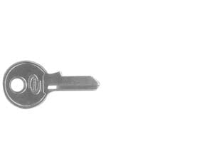 Chiave grezza per lucchetti pk75055010000v2 - in ottone nichelato, profilo paracentrico, 3 perni, per lucchetti ottone mm.20