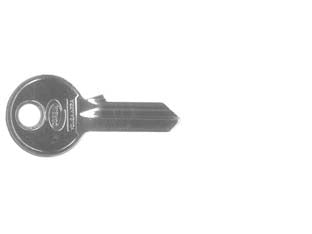 Chiave grezza per lucchetti pk75057010000v2 - in ottone nichelato, profilo paracentrico, 4 perni, per lucchetti ottone mm.30 e lucchetti marini mm.30