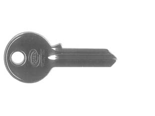 Chiave grezza per lucchetti pk75059010000v2 - in ottone nichelato, profilo paracentrico, 5 perni, per lucchetti ottone mm.50-60, lucchetti ottone rettangolari mm.70-90, lu...