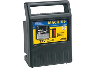 Caricabatteria portatili mach 119 12v 10-120ah - alimentazione 230V, potenza 110W, tensione di carica 12V, corrente di carica efficace 9A, capacità batteria 10/120Ah min/max,...