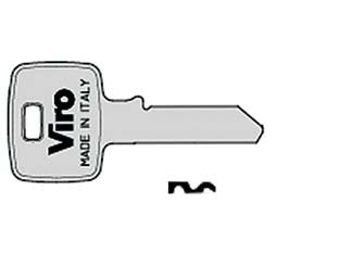 Chiave grezza 039.a - in ottone nichelato, serve per 4145 THOR, 4217 EAGLE, 4221 NUOVA MEZZA SFERA, 4222 VAN LOCK, pistoncini n.7, mm.59,4