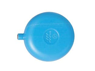 Sfera per galleggiante piatta tipo catis con nottolino in ottone - ø mm.90 - 1/4' - sfera piatta per galleggiante tipo Catis in polietilene al alta densità HDPE con nottolino in ottone