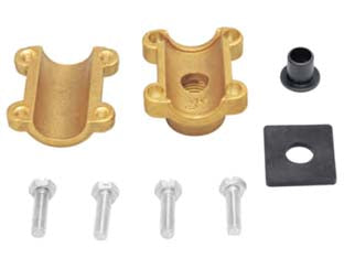 Presa a staffa in ottone per tubo - uscita filetto F 1/2' x 3/4' - con 4 viti T.E.