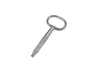 Chiave in zama per chiusura a tavellino art.023a - mm.126x27 - in acciaio zincato, quadro mm.8