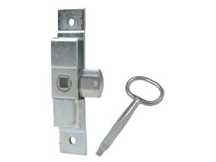 Chiusura a tavellino in acciaio zincato art.023g - mm.101x18 - quadro mm.8