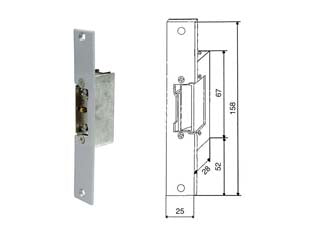 Incontri elettrici scrocco reversibile 9520 - frontale corto - scrocco reversibile, con fermo a giorno, precarica 120N, resistenza 4000N, durata 200.000 cicli, frontale in acciaio inox, te...