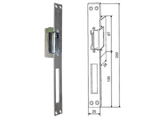 Incontri elettrici scrocco reversibile 9520 - frontale lungo - scrocco reversibile, con fermo a giorno, precarica 120N, resistenza 4000N, durata 200.000 cicli, frontale in acciaio inox, te...