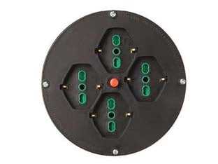 Disco 4 prese 2 poli + terra 16a per avvolgicavo mm.145 bipasso schuko - nero 01906 - in confezione singola sacchetto