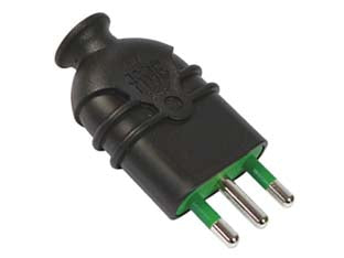 Spina dritta 2 poli + terra nera hi-pro - nera 16A 80111 - corpo in tecnopolimero ad alta resistenza al calore e agli urti, spina con spinotti allineati a pettine in ottone nichelato, ...