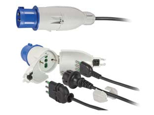 Adattatore industriale spina 2 poli + terra 16a per presa schuko ip44 - 16A colore blu 73020 - 1 presa bipasso italo/tedesca 2P+T 16A, 1 presa CEE 2P+T 16A 200-250V 6h IP44, contatti nichelati, in confezione singola sac...