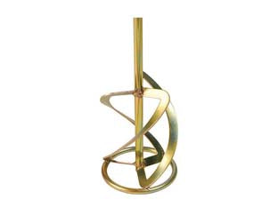 Mescolatore tripla spirale mk 120/25 - ø mm.120x590 - attacco filettato M14, in acciaio, effetto miscelazione dal basso verso l'alto, quantità mescolabile kg.25, ideale per miscel...