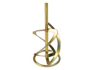 Mescolatore tripla spirale mk 140/40 - ø mm.140x590 - attacco filettato M14, in acciaio, effetto miscelazione dal basso verso l'alto, quantità mescolabile kg.40, ideale per miscel...