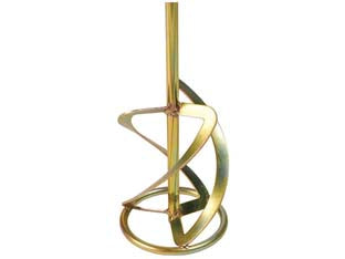 Mescolatore tripla spirale mk 160/60 - ø mm.160x590 - attacco filettato M14, in acciaio, effetto miscelazione dal basso verso l'alto, quantità mescolabile kg.60, ideale per miscel...