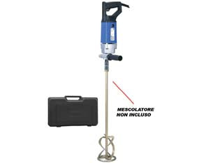Miscelatore elettrico ev 18e 1100w - miscelatore classico con l'impugnatura a trapano e interruttore elettronico, idoneo per miscelare intonaci, malte, stucchi, c...