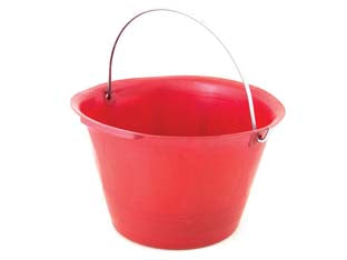 Caldarella da muratore rossa - ø cm.34 - lt.8 - secchio muratore in PE LD con manico zincato