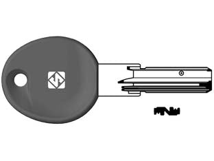 Chiavi punzonate per cilindri iseo 5+6+6 spine ie38rp - IE38RP - in alpacca, profilo dorsato, testa in plastica, per cilindri di sicurezza