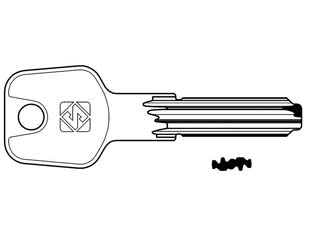 Chiavi punzonate per cilindri titan 6 spine bai26 - BAI26 - in ottone nichelato, profilo dorsato, per cilindri di sicurezza