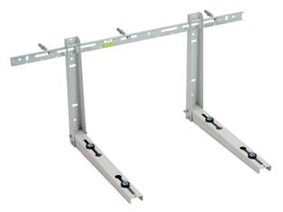 Staffe per climatizzatori elefants - cm.48x35x80 - portata kg.95 - in lamiera zincata verniciata da mm.1,2 , supporti mm.380/480, montanti mm.350, traversa mm.80, accessori contenuti nella con...