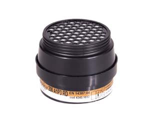 Filtro combinato serie 200 a1 p3 r d per maschera polimask100 - 200 A1 P3 R D - il filtro protegge da gas, vapori organici, polveri, fumi e nebbie, filtro riutilizzabile e testato alla polvere di dolomite,...