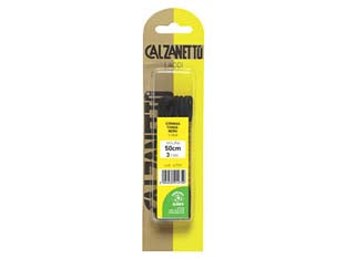 Laccio scarpa tondo nero cm.50 - in blister da 2 paia - 100% poliestere riciclato post-consumo RPET