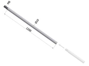 Asta filettata per serratura 5803 - (5803XZB1008) - attacco M8, per art.2102, 2103, 2152, 2153, 2172, 2173, puntale non incluso, gr.321