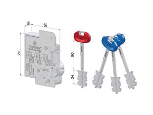 Cuore di ricambio doppia mappa per porte blindate 25s - SX (25SXSZBXXXXXS56) - cuore di ricambio doppia mappa con brevetti contro la manipolazione e chiave protetta, 4 mandate, corsa mm.40, 6 leve, fissag...