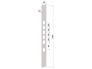 Contropiastra p/serrature porte blindate in acciaio inox int.28 cp2530 - (CP2530XAI28) - in acciaio inox, adatta per serrature per porte blindate art.253, 263, 268, 273, mm.35x356x3