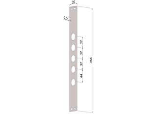 Contropiastra p/serrature porte blindate in acciaio inox int.37 cp2530 - (CP2530XAI37) - in acciaio inox, adatta per serrature per porte blindate art.253, 263, 268, 273, mm.35x356x3