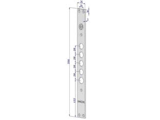 Frontale p/serrature porte blindate in acciaio inox int.28 fr2500 - (FR2500XAI28) - in acciaio inox, adatto per serrature per porte blindate art.250, 260, 265, 270, mm.35x356x3