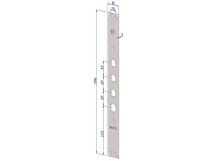Frontale p/serrature porte blindate in acciaio inox int.37 fr2500 - (FR2500XAI37) - in acciaio inox, adatto per serrature per porte blindate art.250, 260, 265, 270, mm.35x356x3