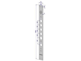 Frontale p/serrature porte blindate in acciaio inox int.28 fr2530 - (FR2530XAI28) - in acciaio inox, adatto per serrature per porte blindate art.253, 263, 268, 273, mm.35x356x3