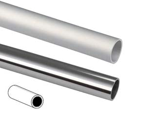 Profilo tubo tondo in alluminio - ø mm.12 mt.2 argento - spessore mm.1