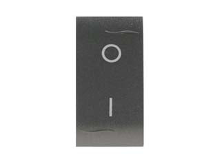 Interruttore bipolare onda - 16AX 250V (7713.2) - 1 modulo singolo, delicatamente satinato colore nero, monta su tutte le placche serie QuBe, Club, Classic, Domus, Millennium ...