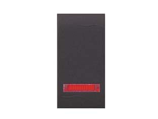 Interruttore unipolare luminoso onda - 16AX 250V (7705.1) - 1 modulo singolo, delicatamente satinato colore nero, monta su tutte le placche serie QuBe, Club, Classic, Domus, Millennium ...