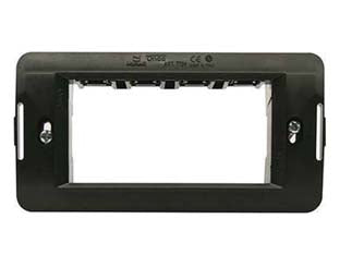 Supporto per placche 4 posti onda - 4 posti - (7724) - supporto per placche serie CLASSIC, MILLENNIUM, DOMUS, per scatole rettangolari , delicatamente satinato colore nero